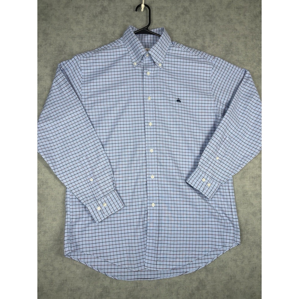 Brooks Brothers Mens M Madison Fit Non Iron Stretch Plaid Button Down Shirt